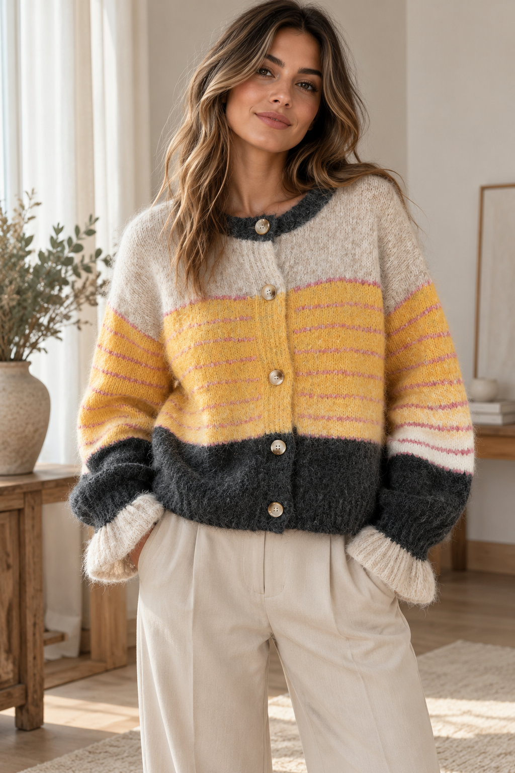 Jersey rayas gris y amarillo