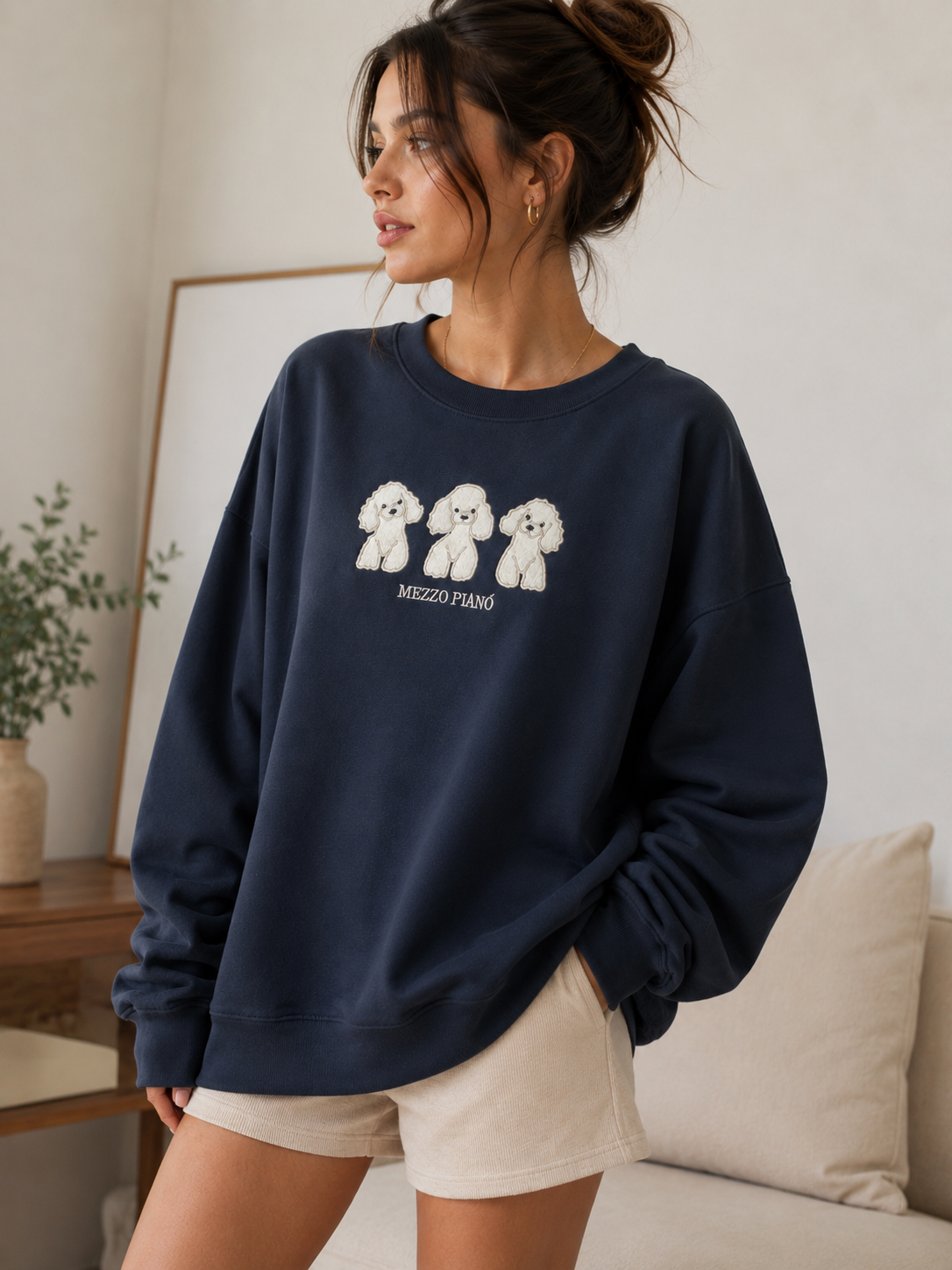 Sudadera 3 perros marino