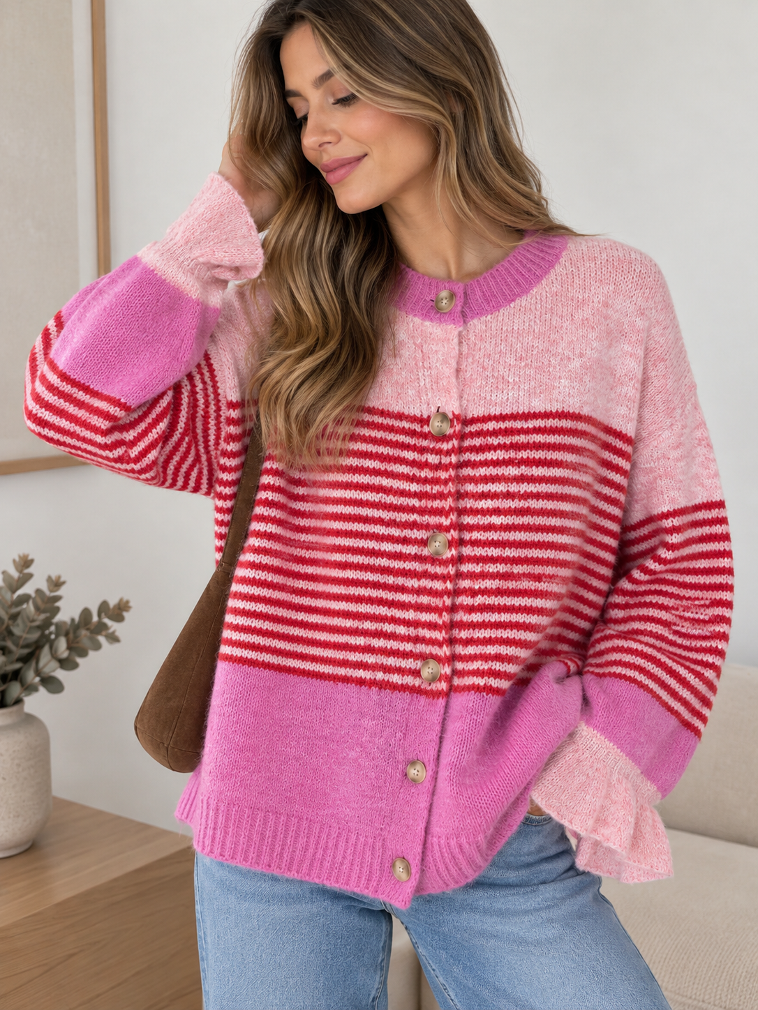 Jersey rosa y rojo
