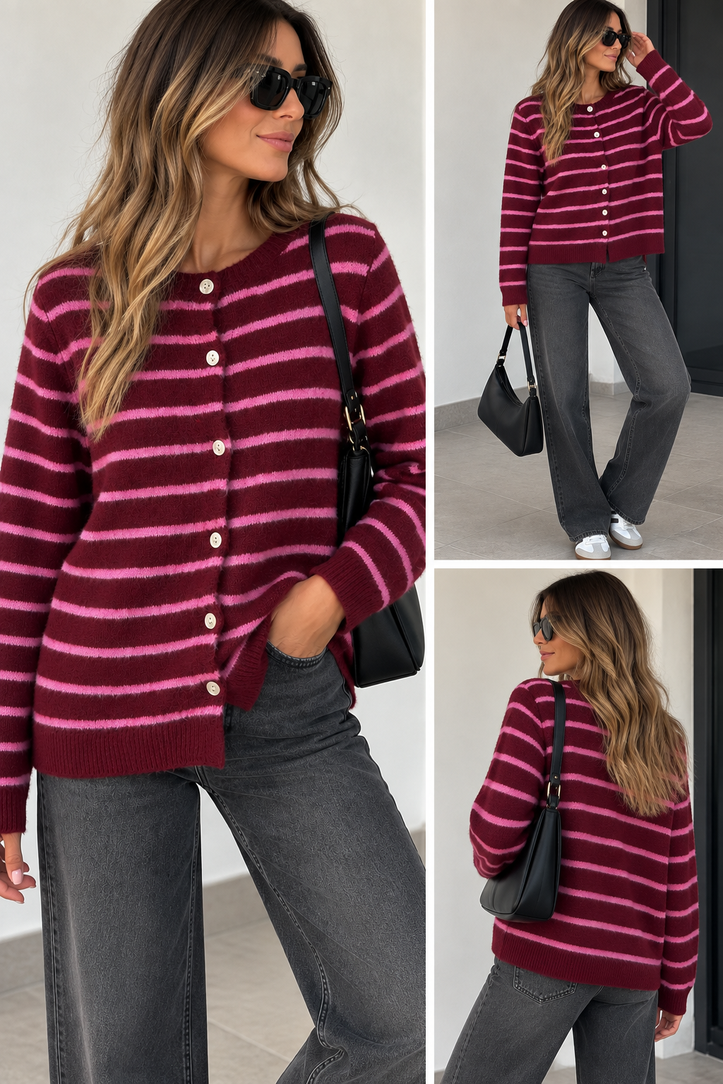 Jersey granate y rosa
