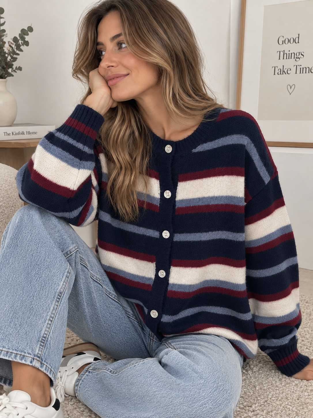 Jersey con botones marino