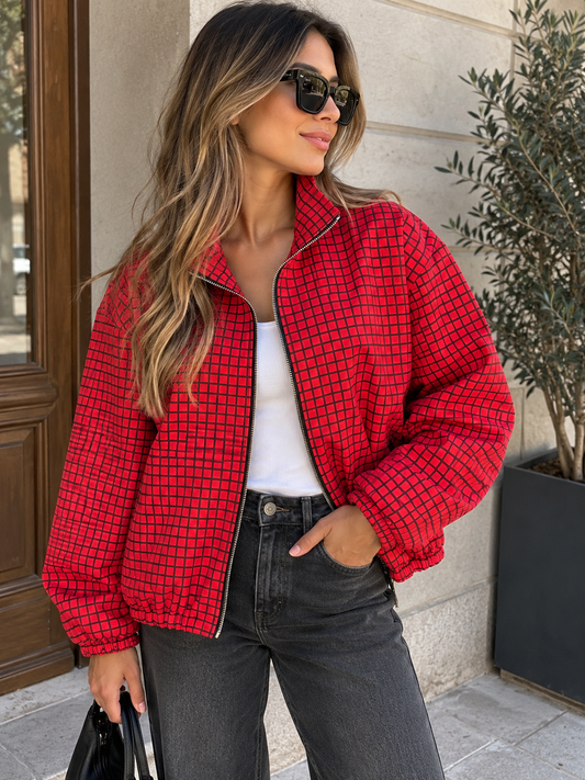 Chaqueta cuadro roja