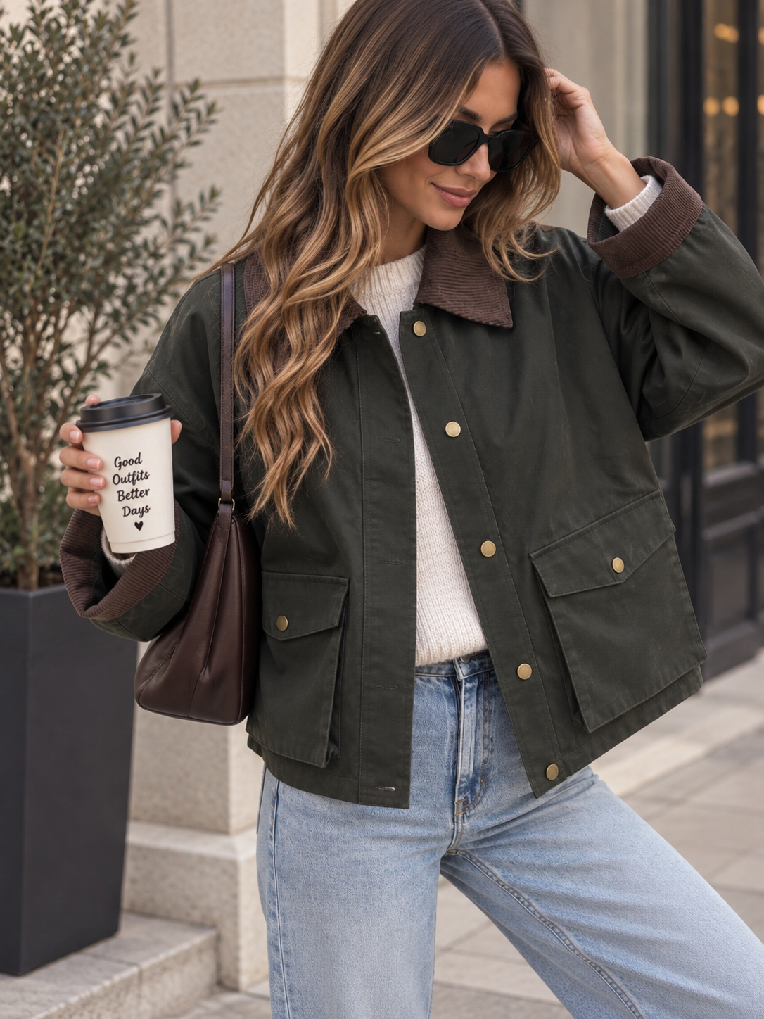 Chaqueta verde kaki