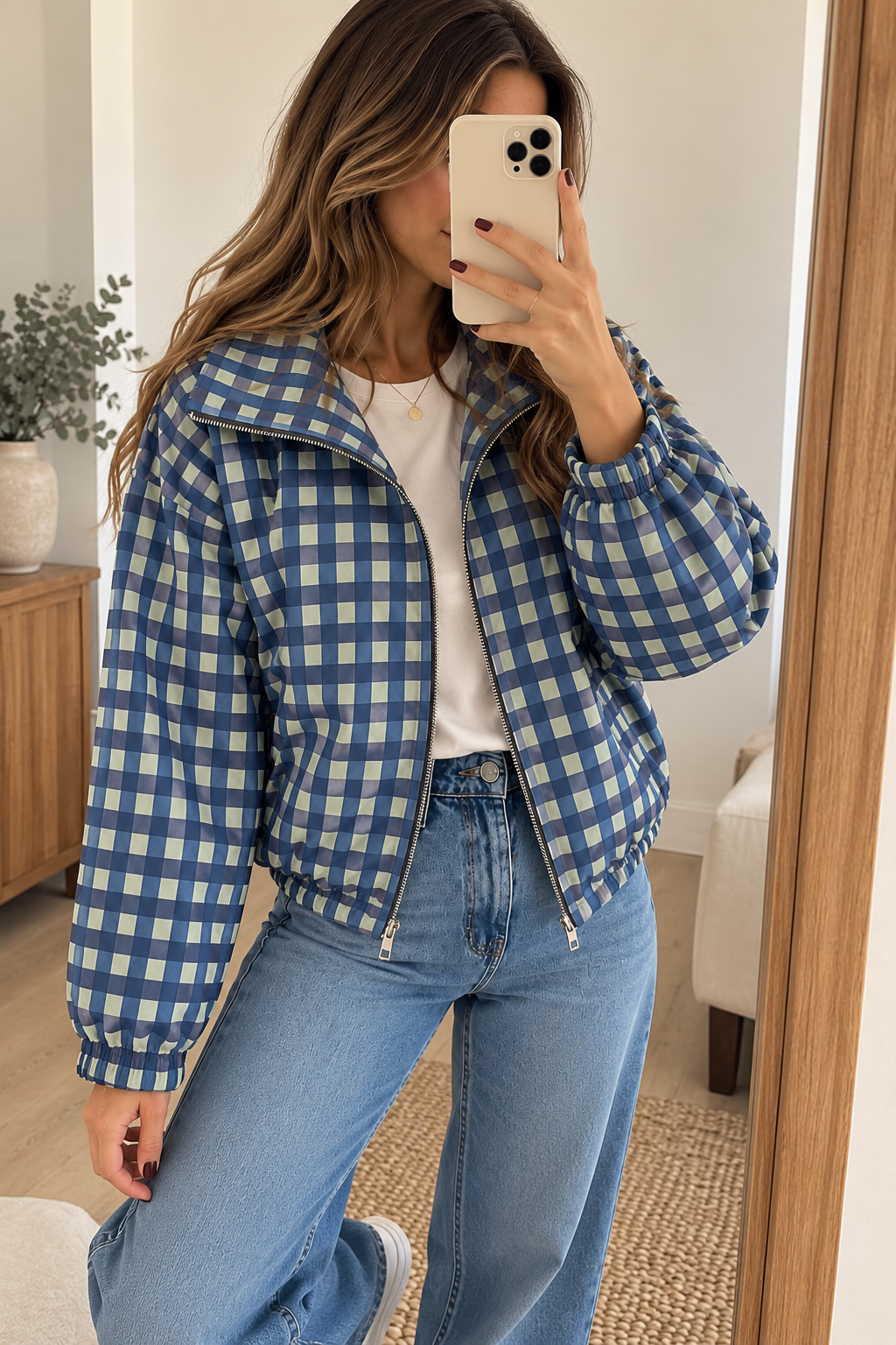 Chaqueta cuadro azul