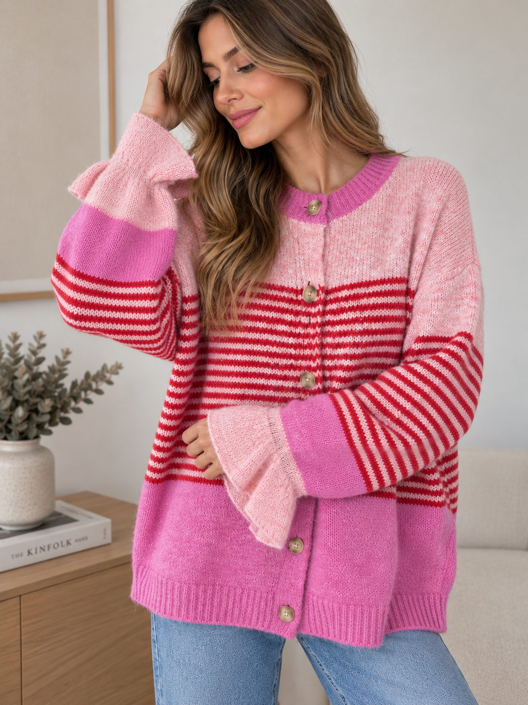 Jersey rosa y rojo