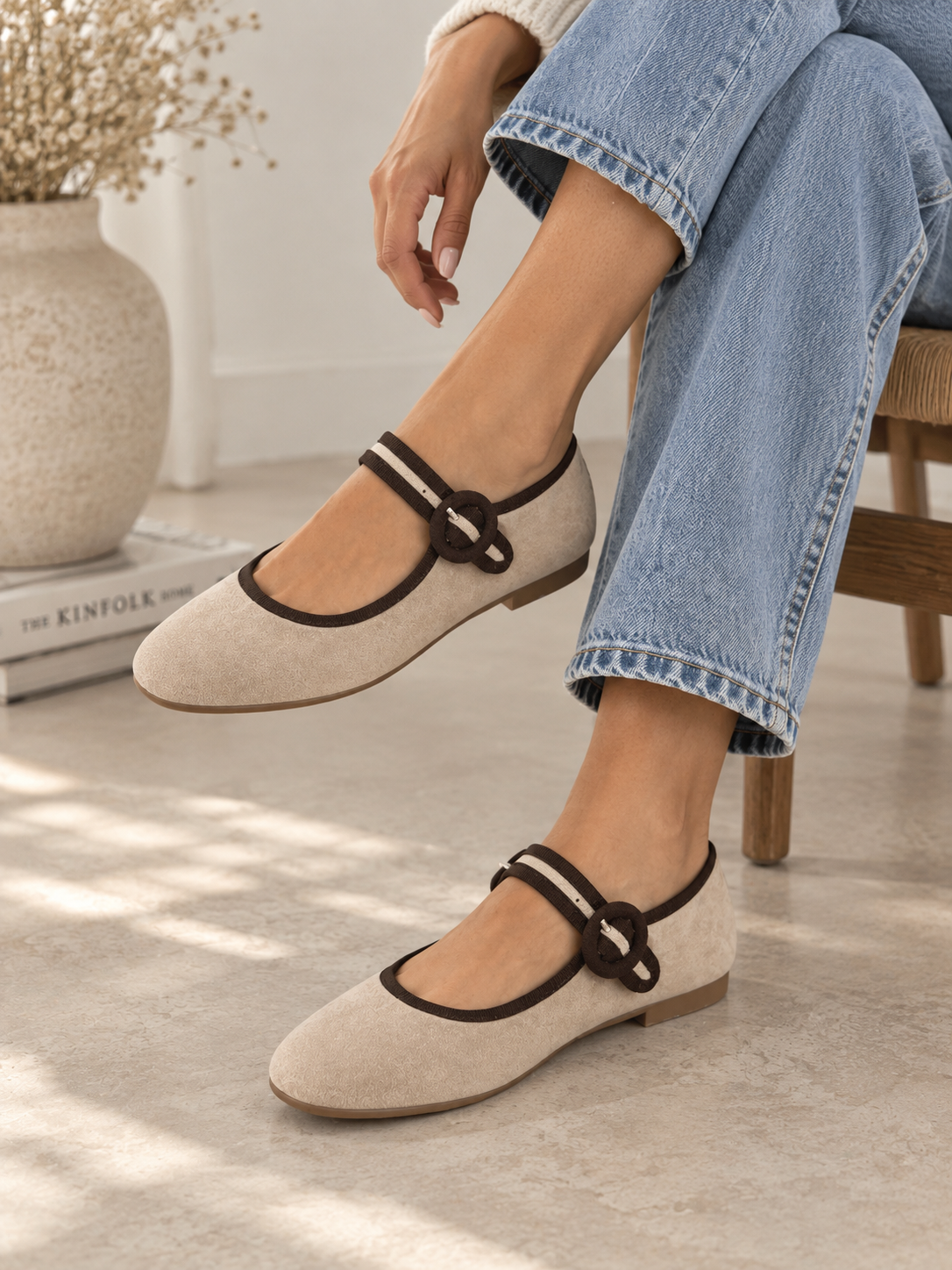 Bailarina beige y choco