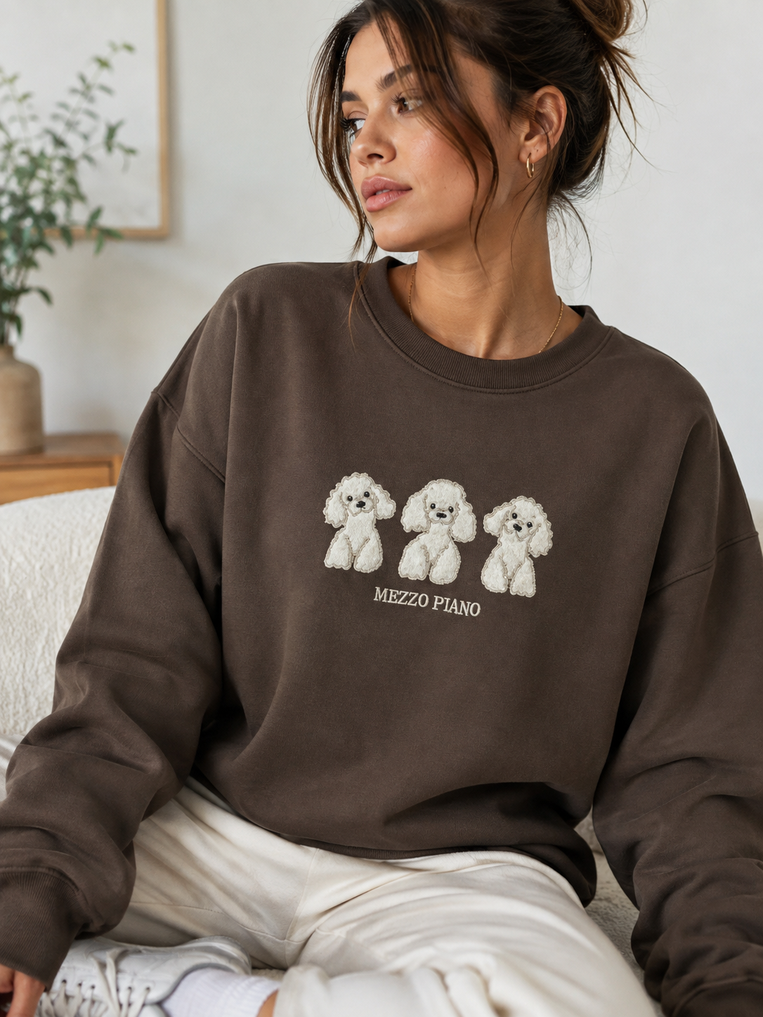 Sudadera 3 perros choco