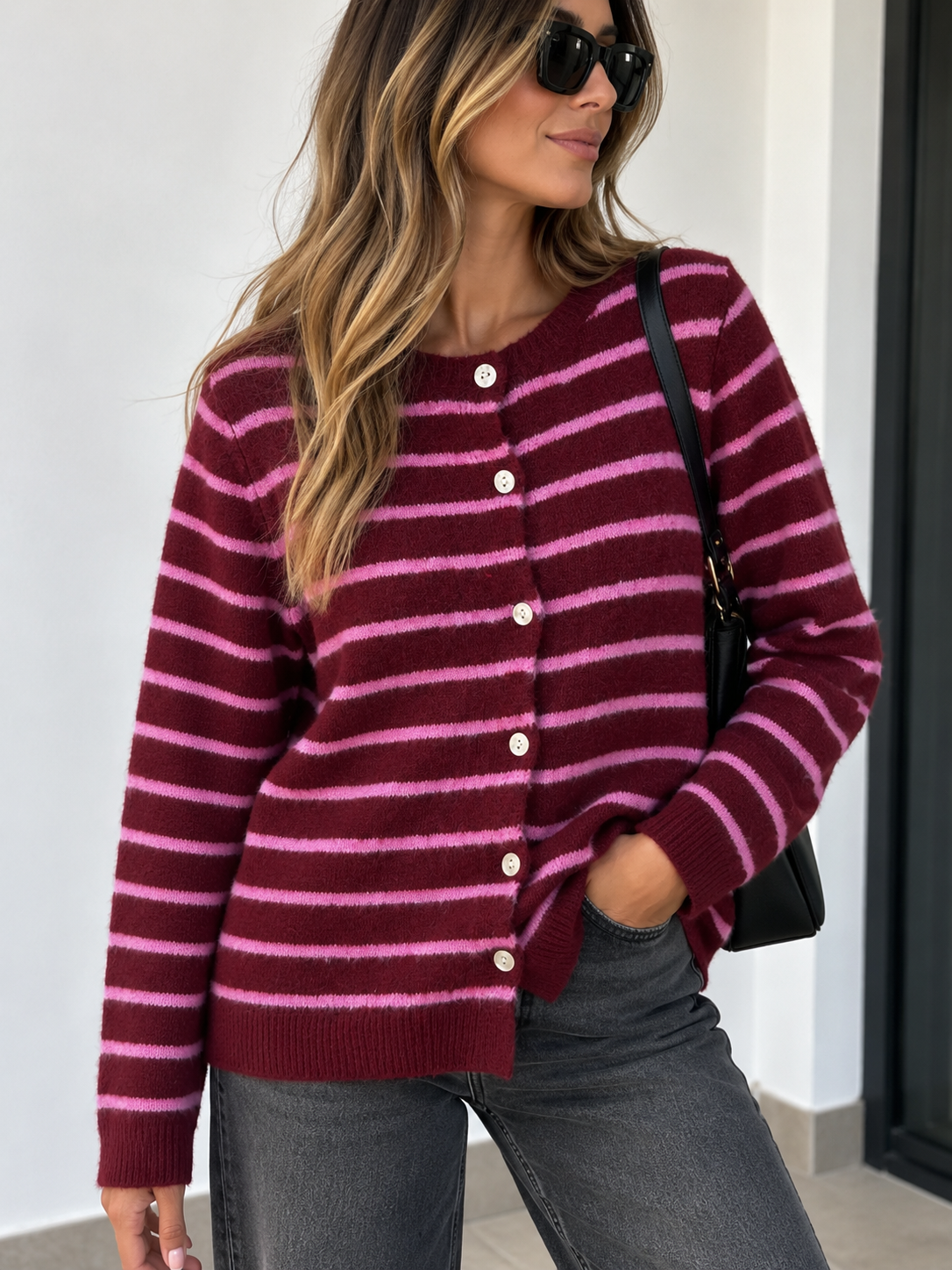 Jersey granate y rosa