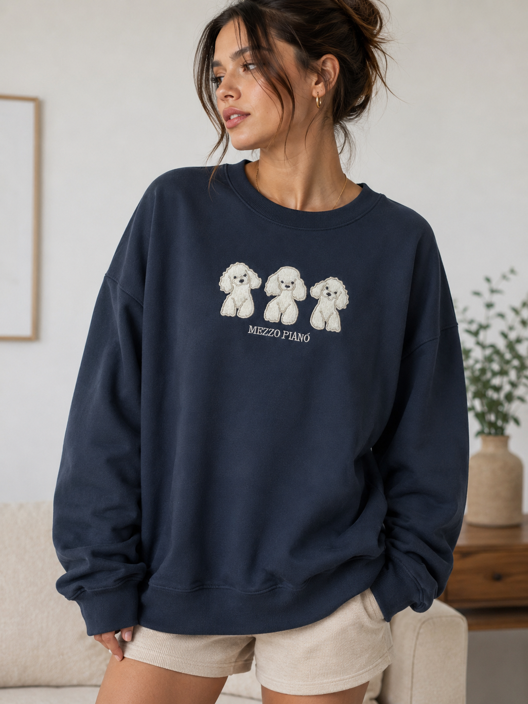 Sudadera 3 perros marino