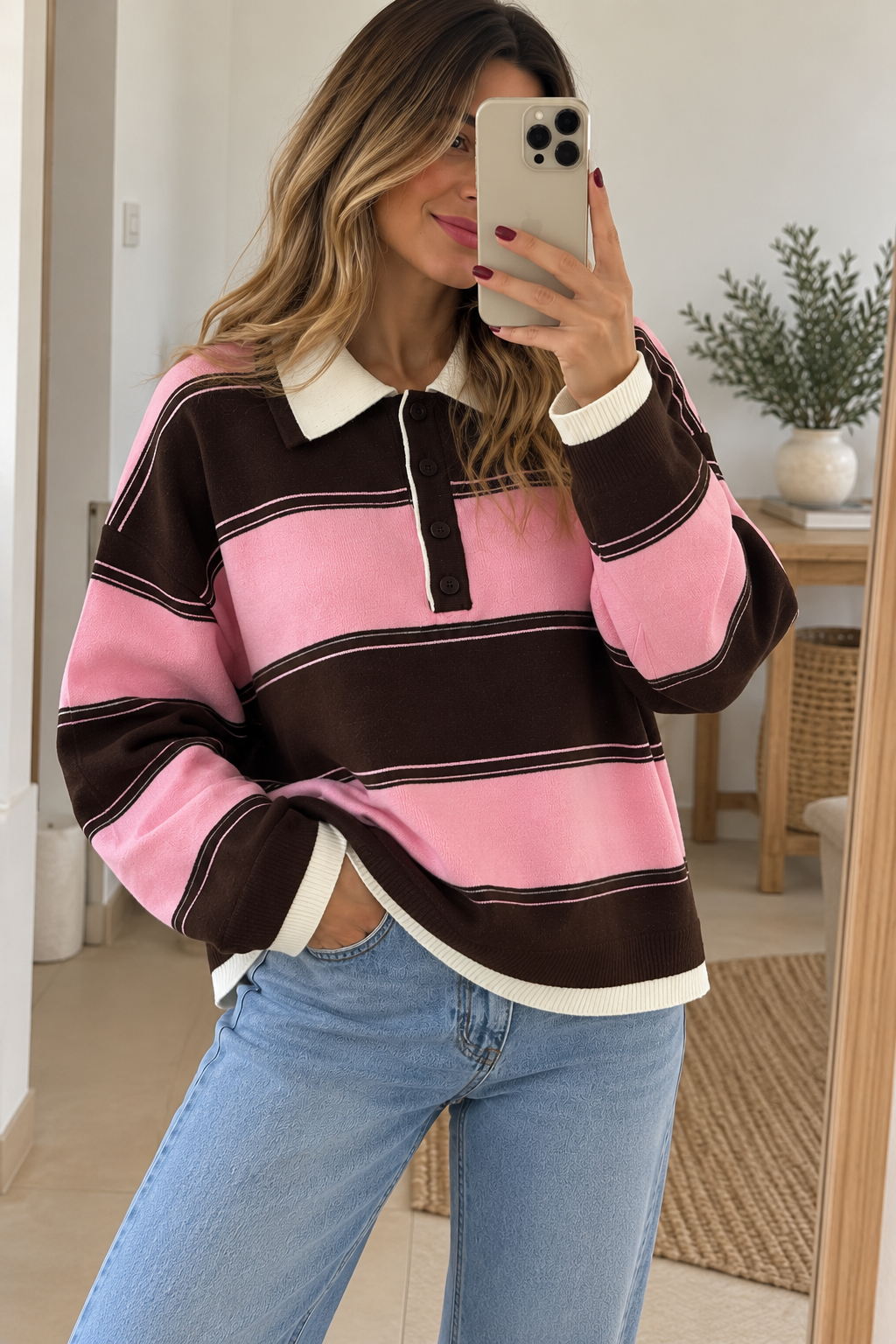 Jersey rosa y choco