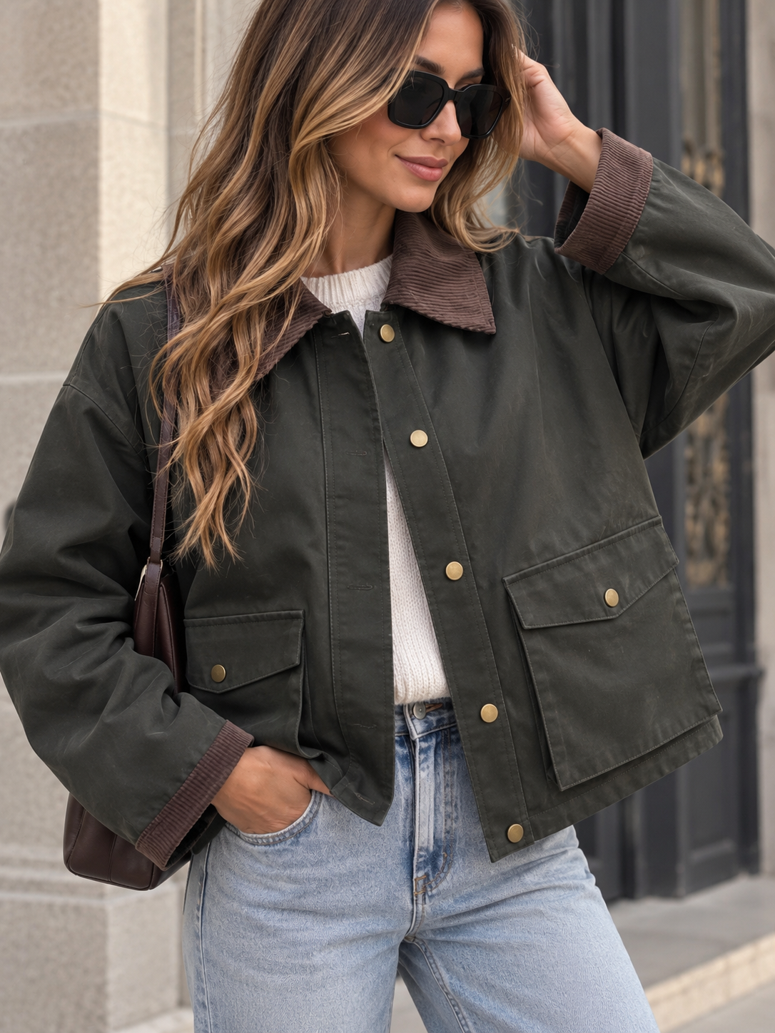 Chaqueta verde kaki