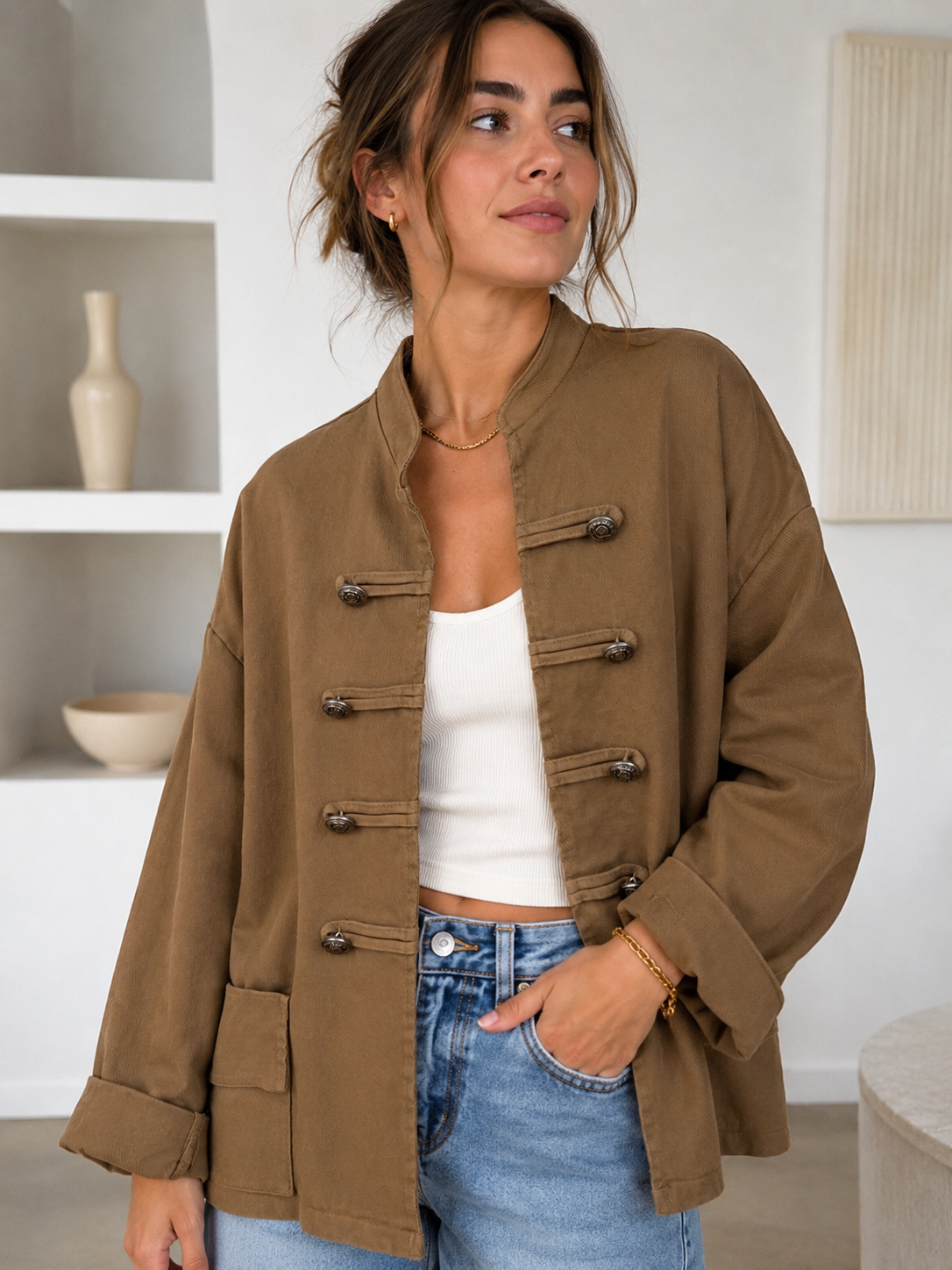 Chaqueta camel