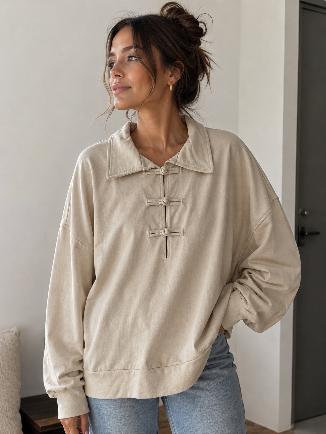 Sudadera beige