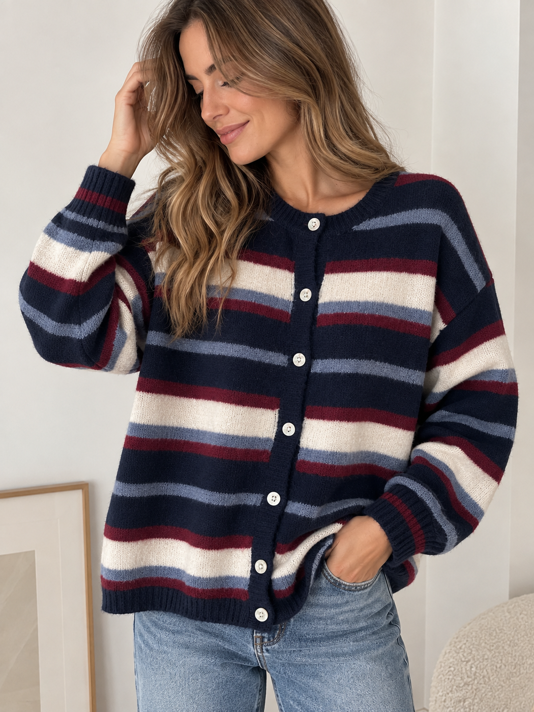 Jersey con botones marino