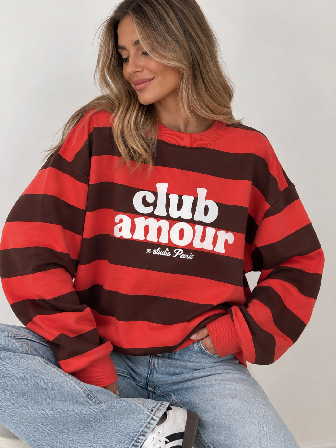 Sudadera coral y choco