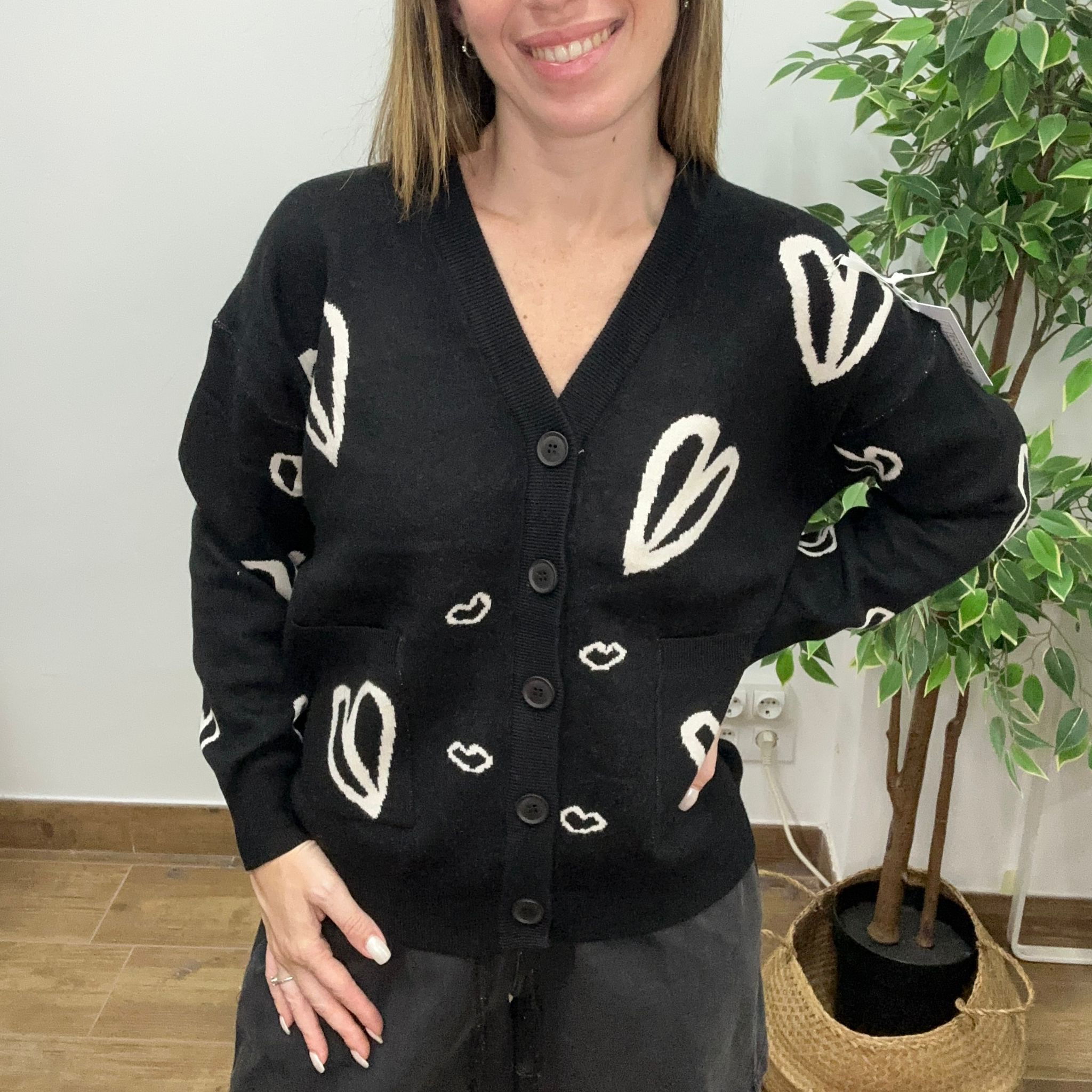 Chaqueta Corazones Negra